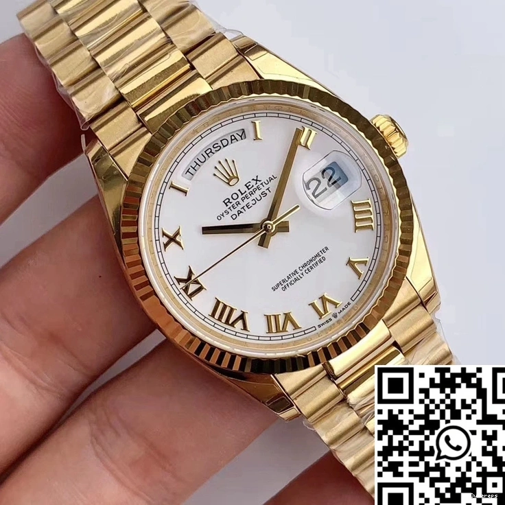 Factory Roman Rolex Dial Scale EW Day-Date M128238 White Time 0506